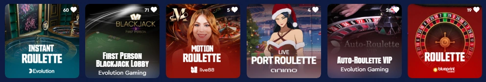 Aperçu des tables de jeux avec croupiers en direct